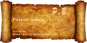 Petrov Bence névjegykártya